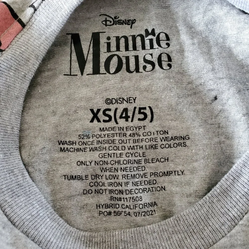 Disney - Girl's Minnie Mouse Stay Magical Long Sleeve Graphic T-Shirt Gray